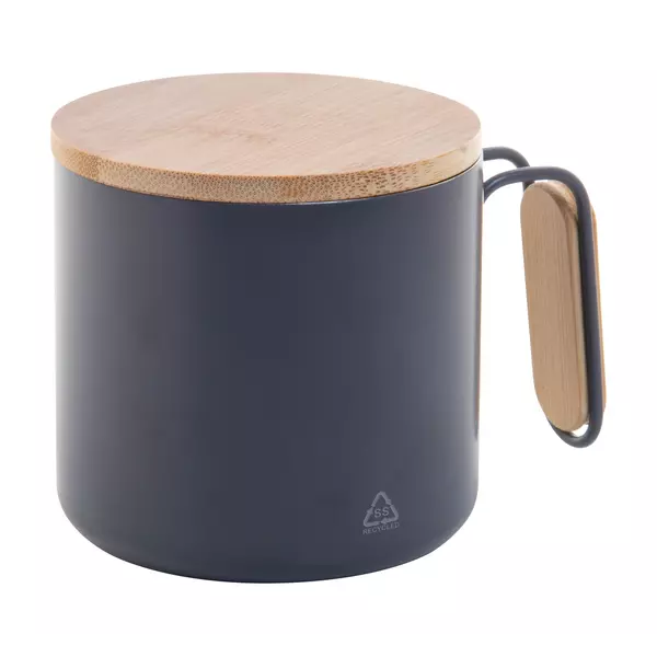 Steel thermomug with a bamboo lid 300 ml