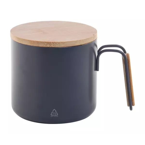 Steel thermomug with a bamboo lid 300 ml