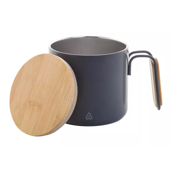 Steel thermomug with a bamboo lid 300 ml