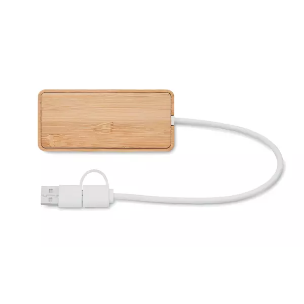 Bamboo USB hub with 3 ports
