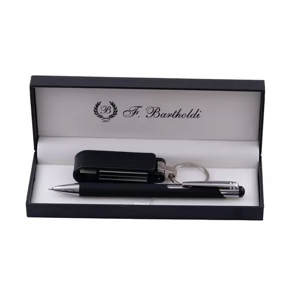 Metal pen and leather USB 32GB set