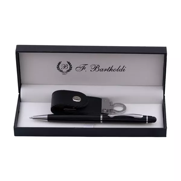 Metal pen and leather USB 32GB set