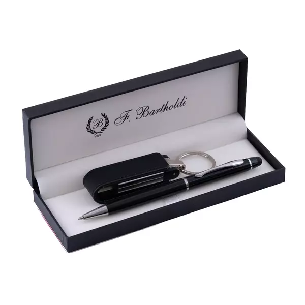 Metal pen and leather USB 32GB set