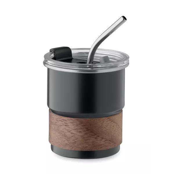 Stainless steel tumbler with straw