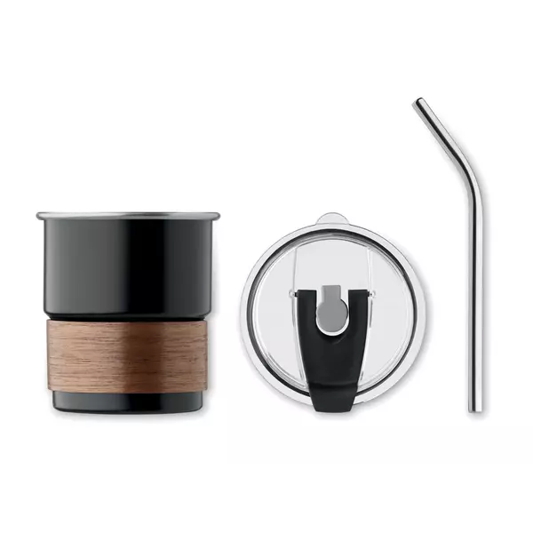 Stainless steel tumbler with straw