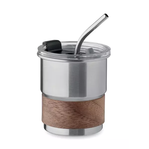 Stainless steel tumbler with straw