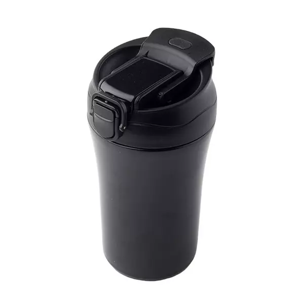 Thermos cup with push-button opening and straw 400 ml
