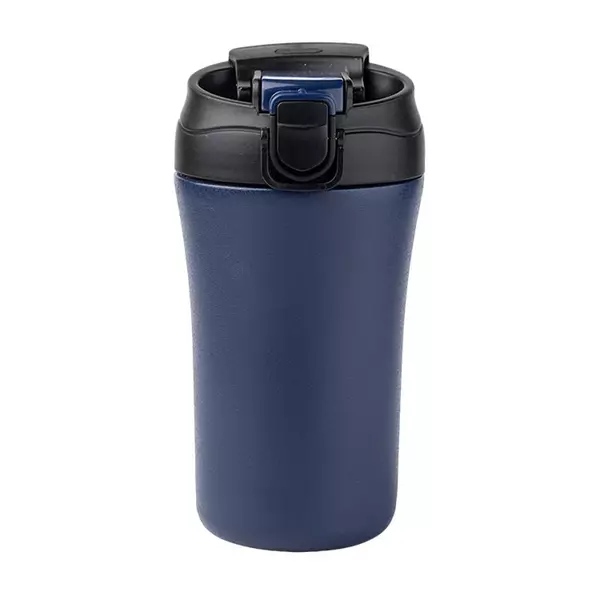 Thermos cup with push-button opening and straw 400 ml