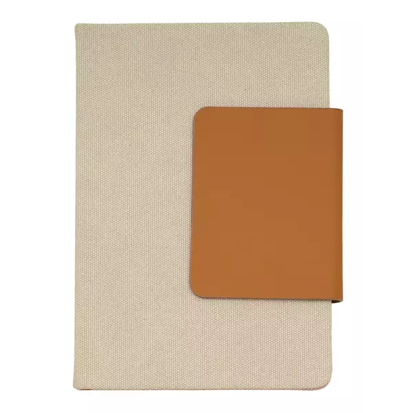 A5 notebook with leather cover and card compartment