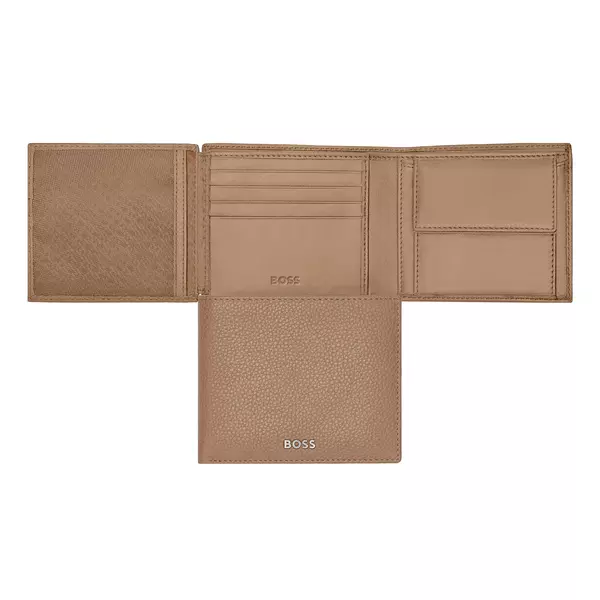 Money wallet with flap Classic Grained Camel