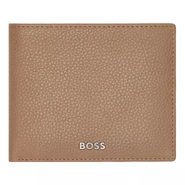 Money wallet with flap Classic Grained Camel