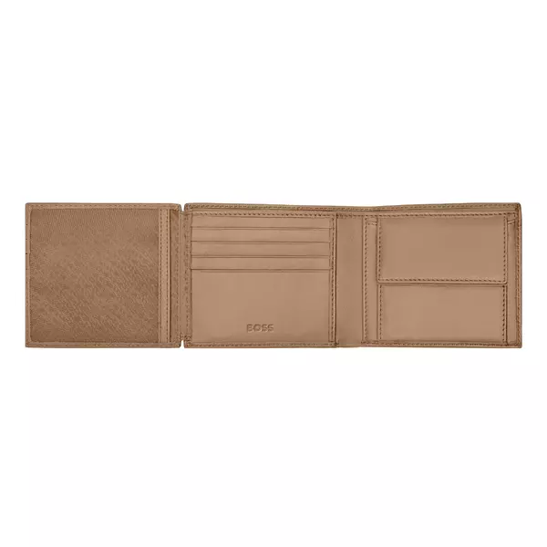 Money wallet with flap Classic Grained Camel