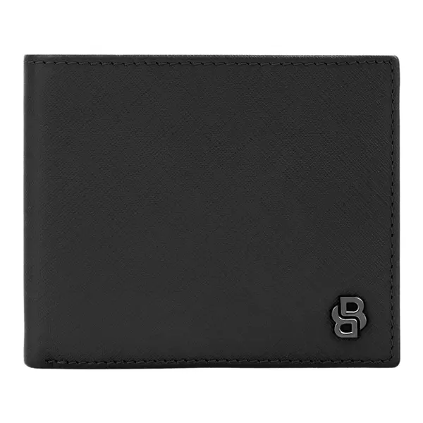 Money wallet with flap Double B Saffiano Black